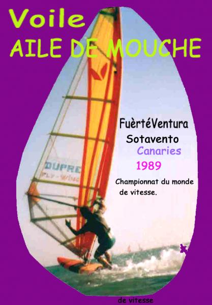 Sotavento Fuèrtéventura Championnat du monde de vitesse.Juillet 1989
